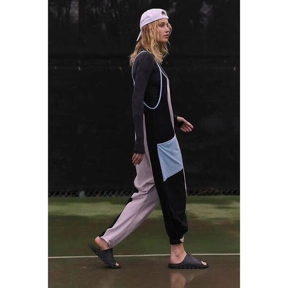 Free People Movement Hot Shot One Piece Colorblock Pockets Raindrop Combo S NWT - Picture 2 of 8